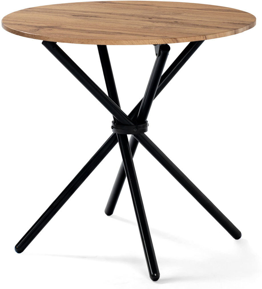 George Oliver Haynesville Round Dining Table with Iron Base Brown