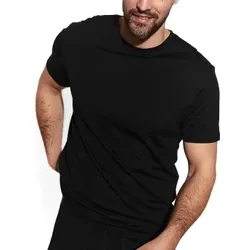 Panos Emporio Wool Tencel Short Sleeve Top Schwarz X-Large Herren