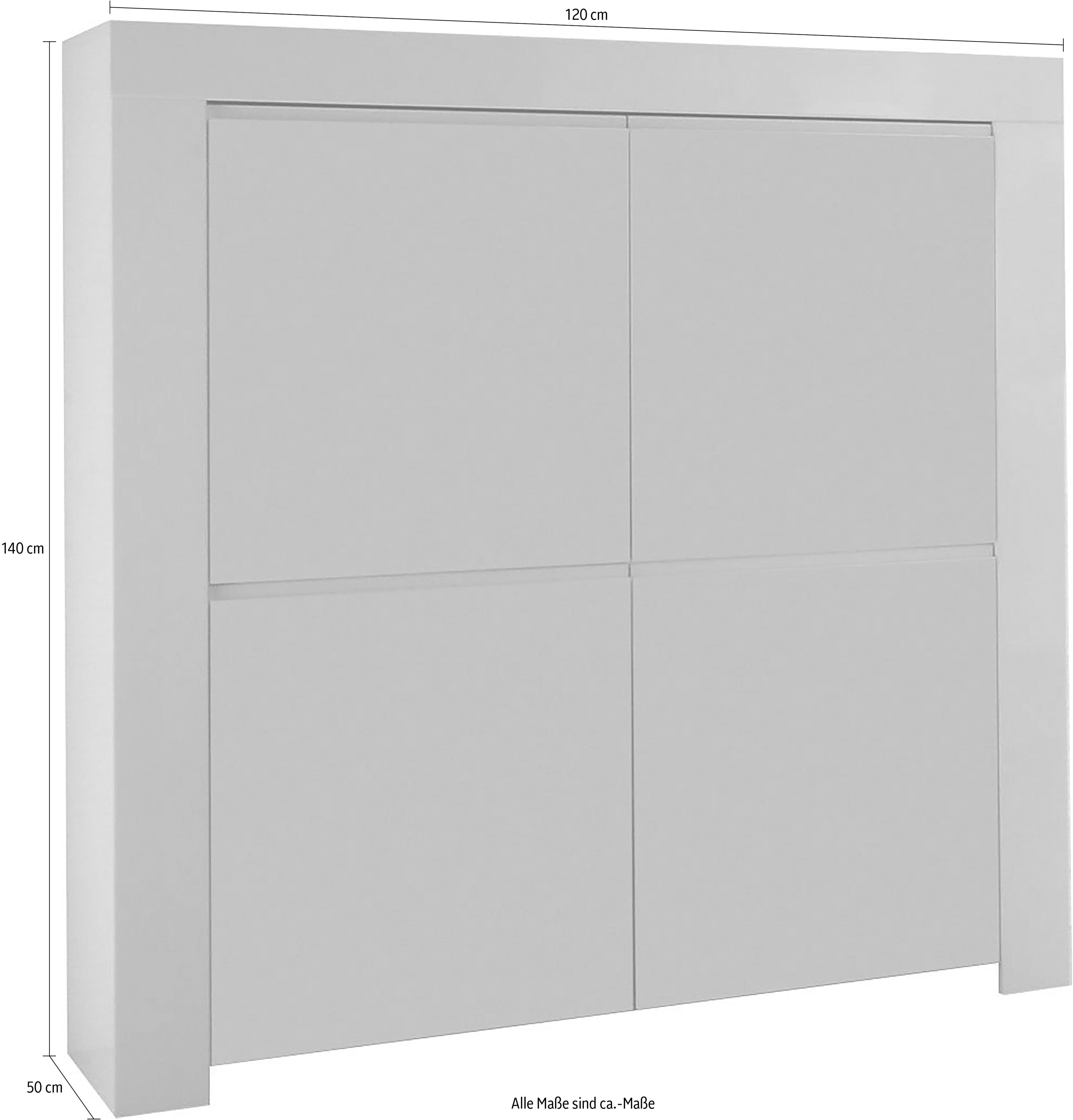 Highboard HOME AFFAIRE "Amalfi", weiss (weiß), Sideboards, Highboard, Breite 120 cm weiß Einheitsgröße