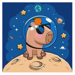Ideyka Malen nach Zahlen - Wasserschwein im Weltraum 30x30 (65613935)