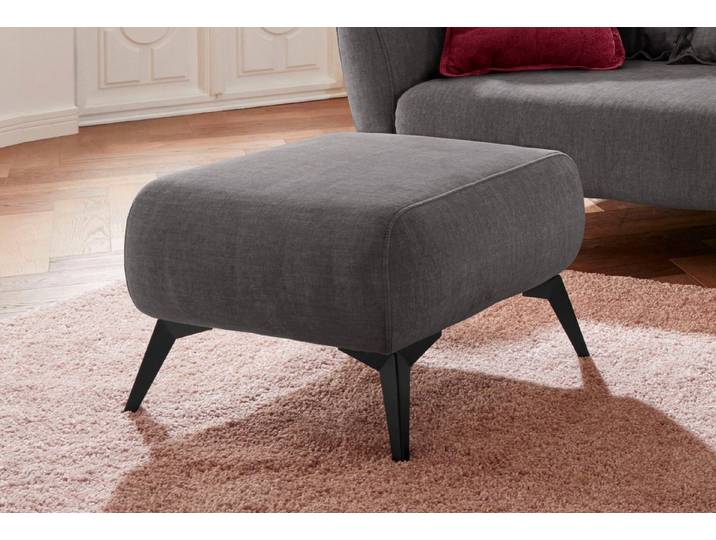 Home affaire Polsterhocker Baggio, modern, schwarze Metallfüße