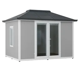 Sunjoy Alu/Stahl Gartenhaus RIGA - 302cm x 386cm, grau