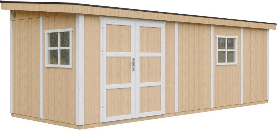 Gartenhaus 14,30 m² - H231x248x648 cm - Timbela M941-HARVEST HONEY