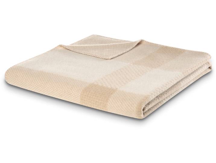 Wohndecke BIEDERLACK Plaid Crossweft beige , beige, B:150cm L:200cm, Wolle, Wohndecken, Wohndecke, mit fühlbarer Webstruktur