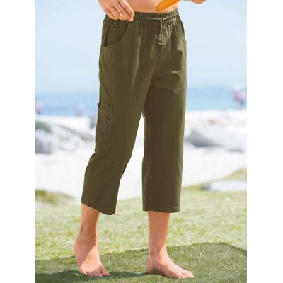 Trainingshose CLASSIC, Herren, Gr. 54, Normalgrößen, grün (khaki), 100% Baumwolle, unifarben, 3/4-Länge, Hosen Trainingshose