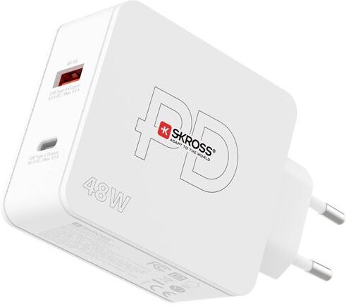 Skross Adapt Multi USB- C + USB- A + Cabo  - Branco