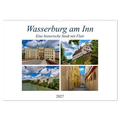 Wasserburg am Inn (Wandkalender 2027 DIN A2 quer), CALVENDO Monatskalender