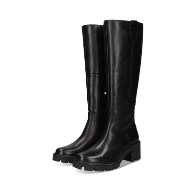 Stiefel SALAMANDER "Pirmasens", Damen, Gr. 38, Textil, schwarz, Nappaleder, Schuhe Stiefel, Langschaftstiefel mit Profilsohle
