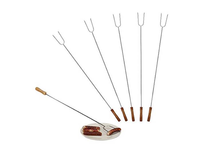 12x Brochettes de grill piques pour barbecue grillades en inox couverts viande légume 80 cm\, nature/argent