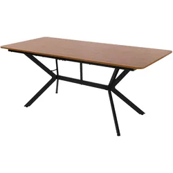 ESSTISCH aus MDF Dunkelbraun mit Stahlgestell rechteckig