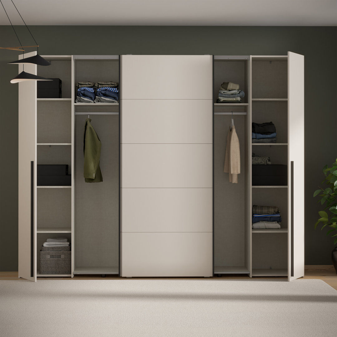 Zipcode Design Debarr 4 Door Wardrobe Cashmere (Beige) 210.5cm H x 270.3cm W x 61.2cm D