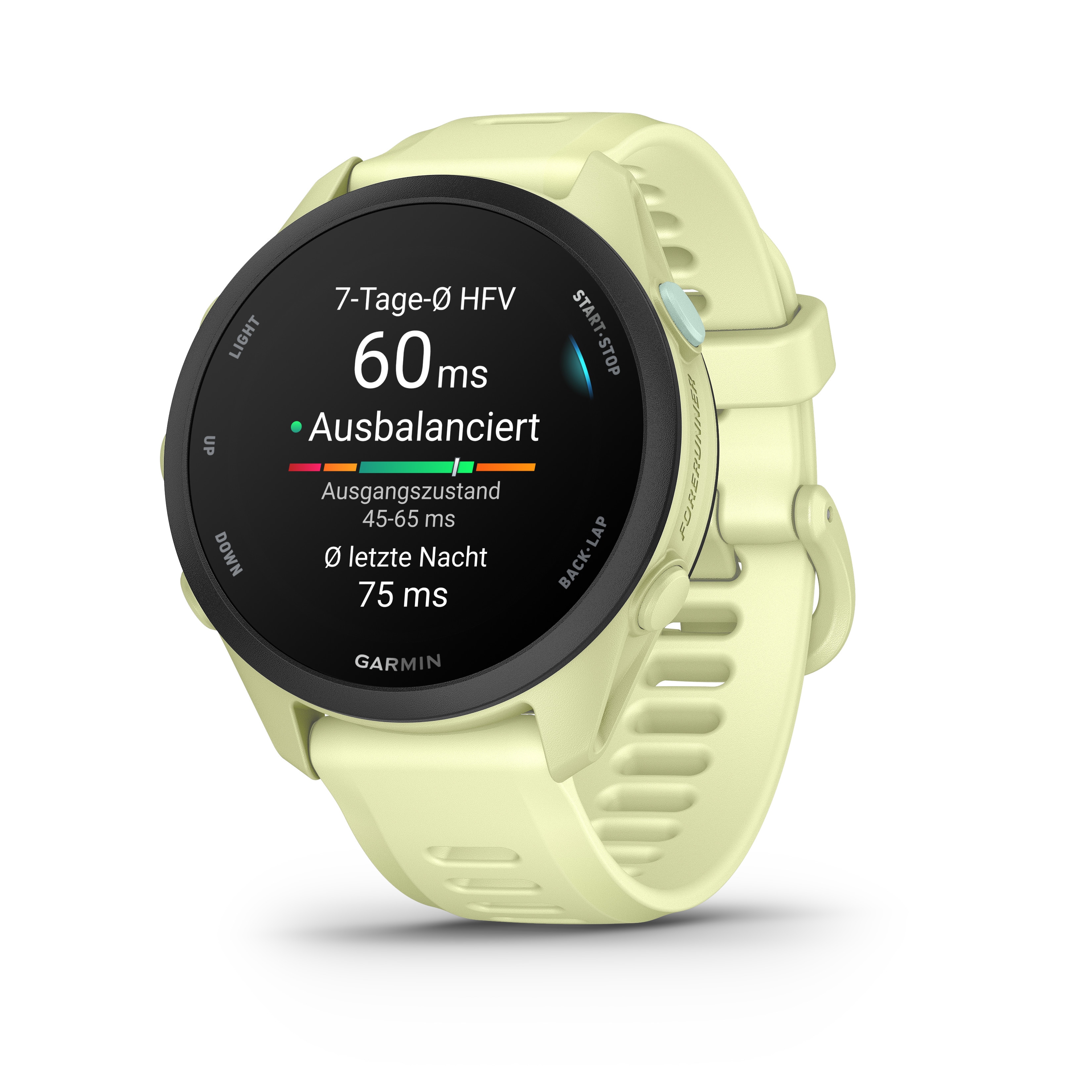 Garmin Forerunner 70 Zitrone/Schwarz mit Schnellwechsel-Silikon-Armband 20 mm