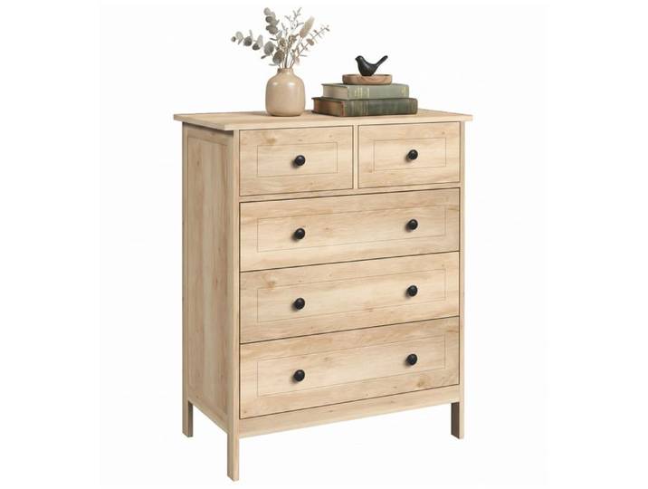 Commode - HOMCOM - 5 tiroirs meuble chambre bureau entrée style contemporain - bois - 74x40x91cm - chêne