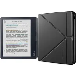 Kobo Libra Colour + Etui Cover Sleep (7", 32 GB), eReader, Schwarz