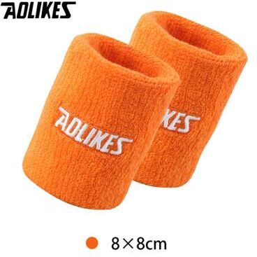 Inspire Select Sports Wrist Sweatband Cotton Tennis Wristband Wrist Support Sweat Absorption For Gym, Volleyball & Running orange 3.15 In