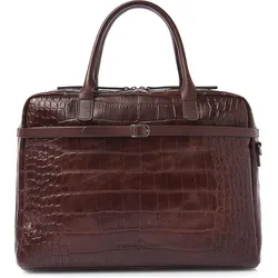 Castelijn & Beerens Lisa Aktentasche RFID Schutz Leder 41 cm Laptopfach (17"), Notebooktasche, Braun