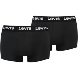 LEVIS Levi's Herren Boxershorts, 2er Pack - Logo Trunk 2P, Logobund, Baumwoll-Stretch, einfarbig, Größe L in Schwarz Schwarz