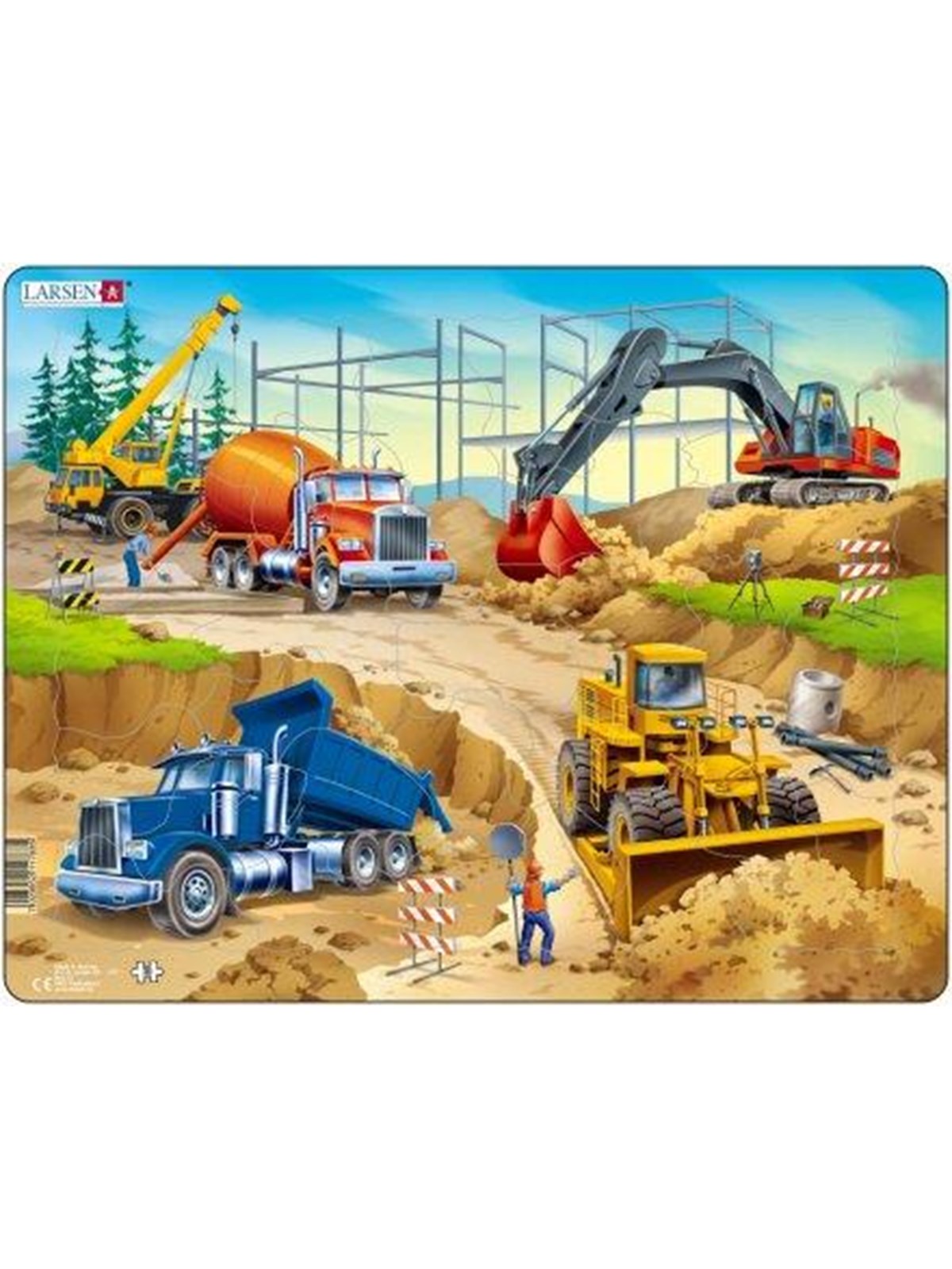 Larsen Puzzles Puzzle Arbeitsmaschinen - 30-teilig, Maxi (36.5 2D Puzzles