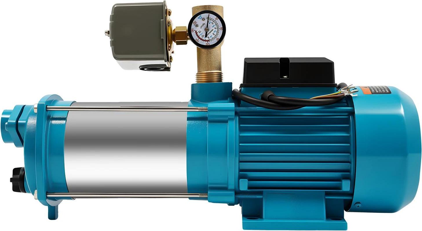 Industrielle Kreiselpumpe - Wasserpumpe - 1300 W Motor - IP44 Schutz - Landwirtschaftliche Bewässerung - Entwässerung - Hochwasserschutz - Blau