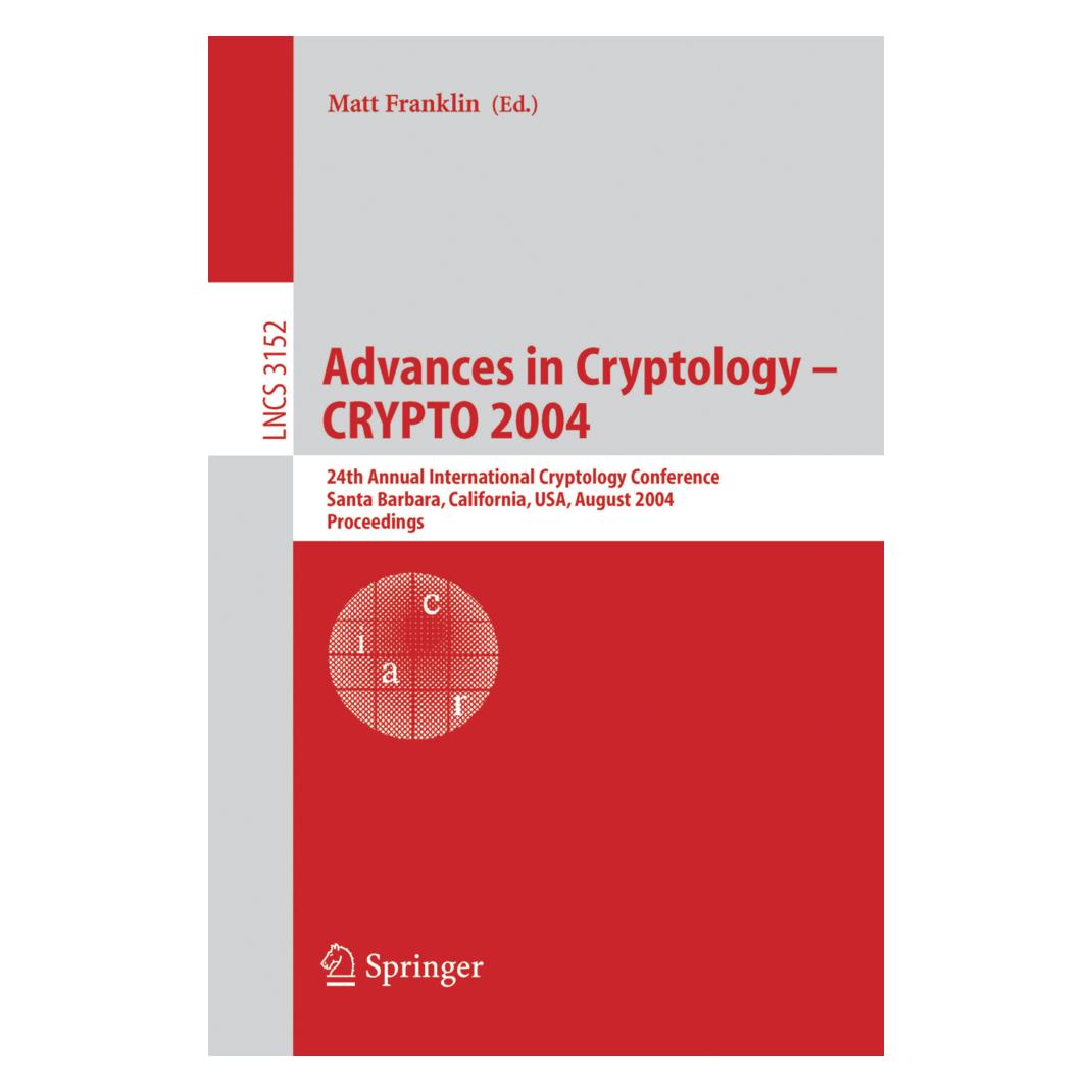 Springer Advances in Cryptology - CRYPTO 2004 (Englisch, Softcover, Matt Franklin) (55188091)