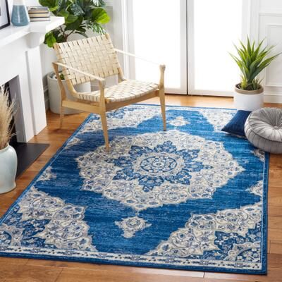 SAFAVIEH Brentwood Coral Distressed Medallion Rug
