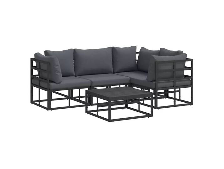 VidaXL - Garten-sofa aluminium, One Size, Schwarz