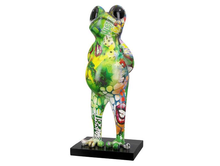 Dekofrosch Street Art, Mehrfarbig, Kunststoff, Frosch, 13x30.5x10 cm, Dekoration, Dekofiguren & Skulpturen, Dekotiere