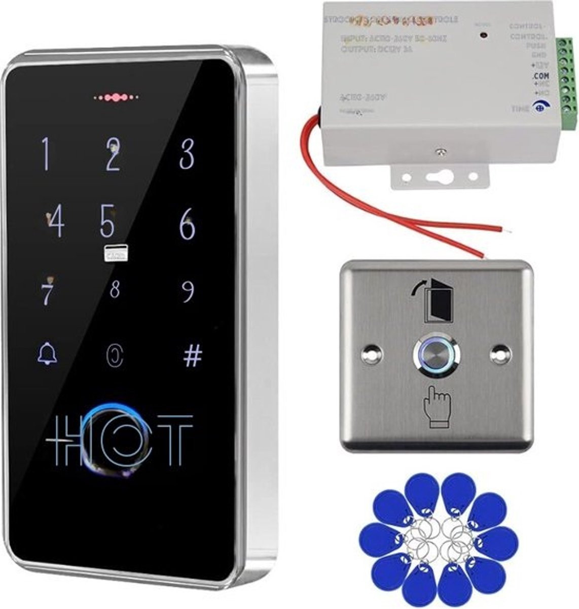 GXY RFID Deur Toegangscontrole Systeem Kit met Vingerafdrukscanner, Toetsenbord en 10 IC Sleutelhangers, IP68 Waterdicht, voor Thuis en Kantoor
