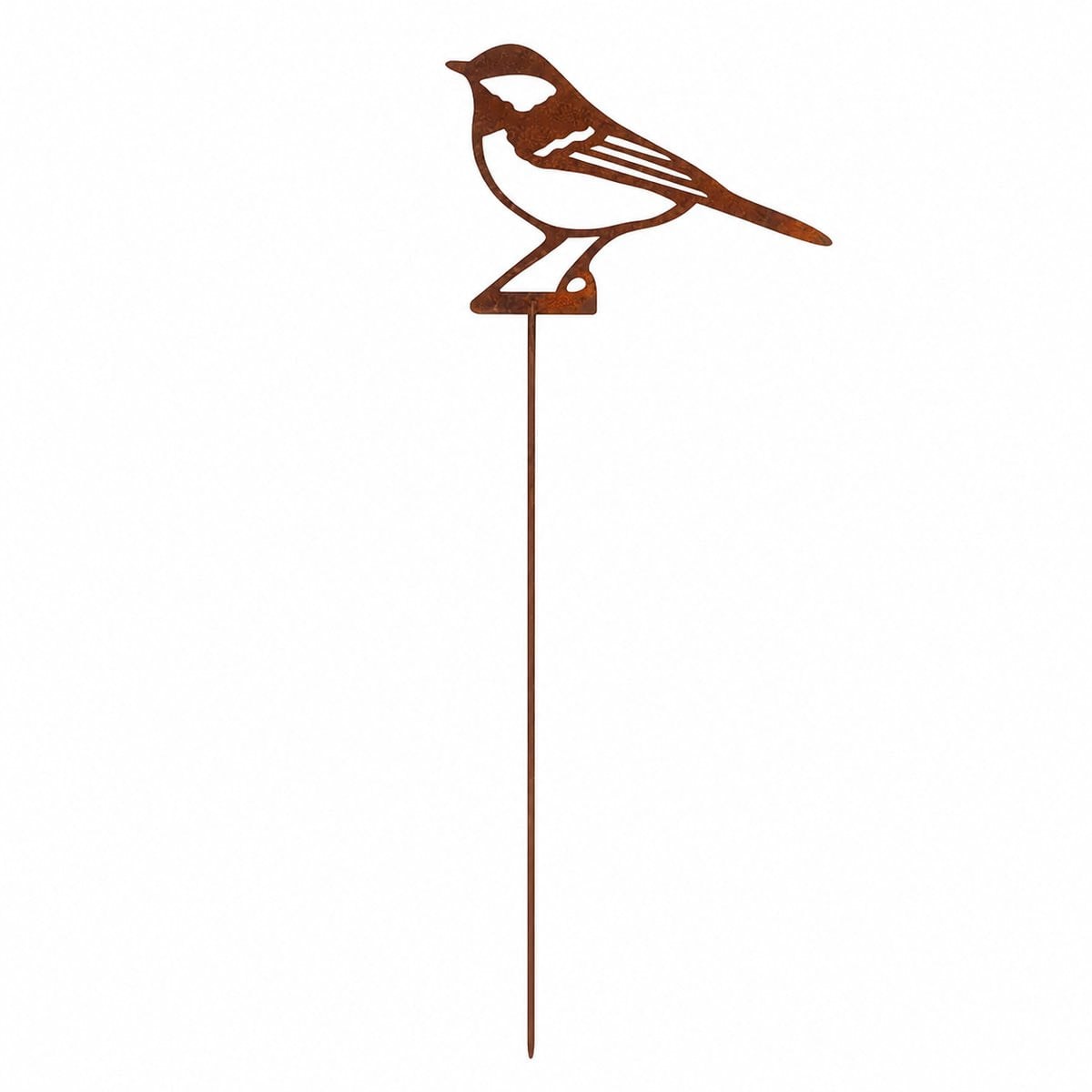 Esschert Design Corten stalen koolmees tuinsteker, Hoogte: 35 cm