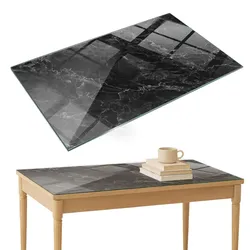 TISCHPLATTE 120x80 cm Marmormuster mit Adern