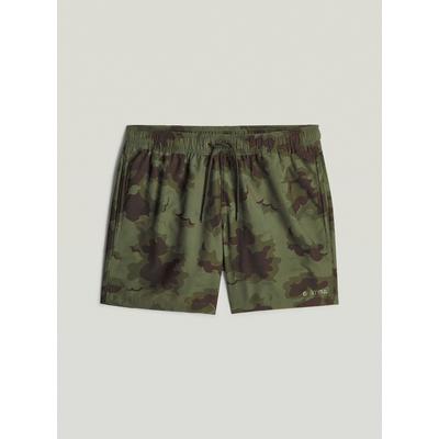 Badeshorts G-STAR "Dirik AO Badeshorts", Herren, Gr. S, Normalgrößen, grün (four leaf clover cloud camo), Obermaterial: 100% Polyester, Badehosen Badeshorts