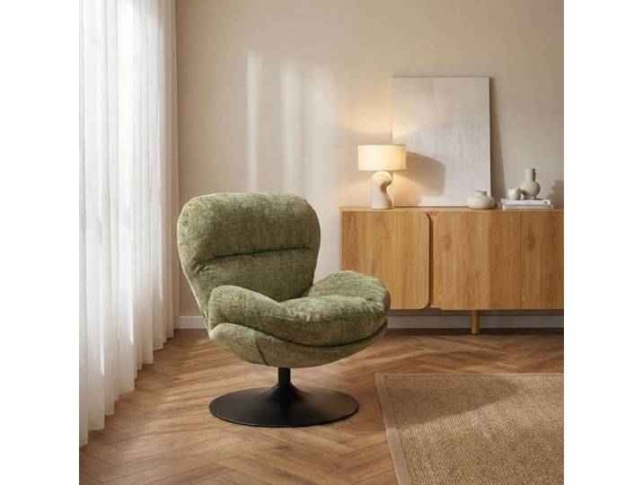 Fauteuil rotatif CERES 1 place tissu vert
