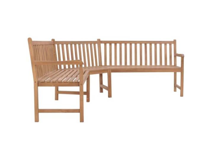 NKOPPFG Garten-Eckbank 185x185x90 cm Massivholz Teak Witterungsbeständig, Fein Geschliffen, Sitzkomfort, Für Terrasse Und Außenbereich