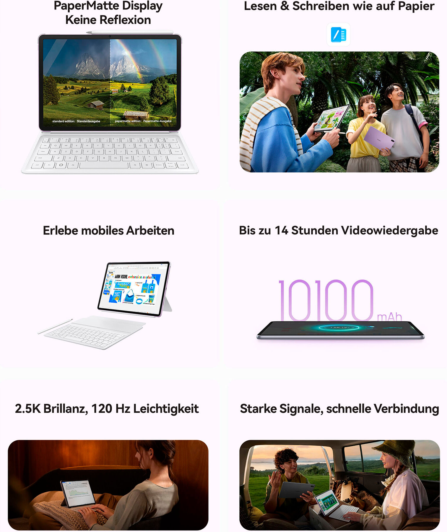 Huawei Tablet "MatePad 11.5 (8+256 GB)", grau (space gray), 8 GB, Tablets_EBookReader, PaperMatte Display, Personalisierte Notizen, 10.100 mAh Akku, Tablet