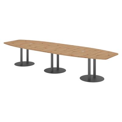 bümö Konferenztisch groß KT40 in Asteiche Säule in Graphit