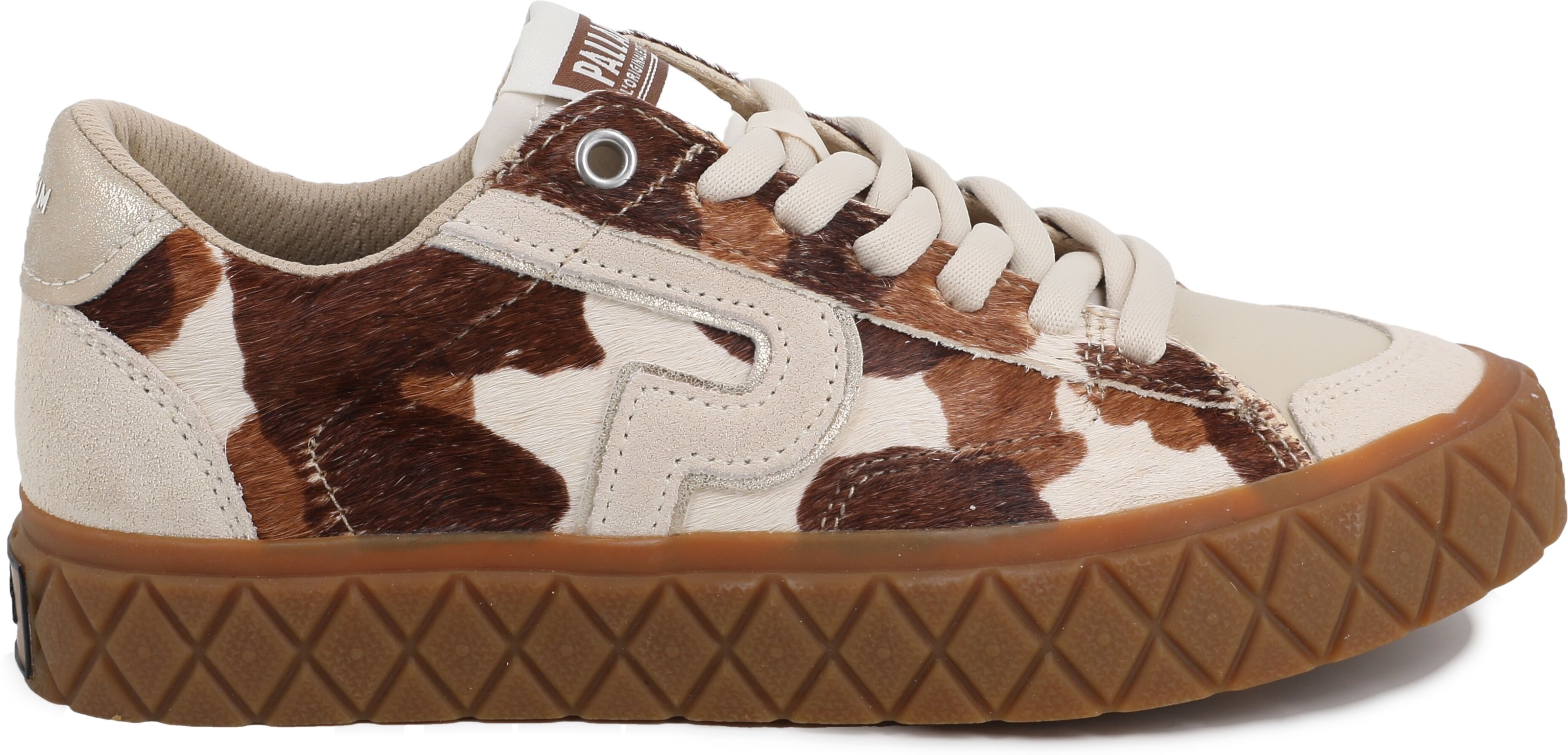 Sneaker PALLADIUM "PALLA ACE LO MIX LTH WILD", Damen, Gr. 36, atmungsaktiv, pony, almond milk, Leder, Synthetik, Schuhe Sneaker, Obermaterial in Ponyfell-Optik pony, almond milk 36, atmungsaktiv
