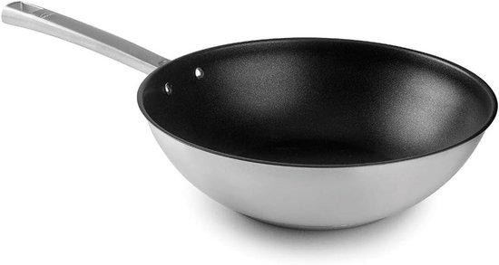 Lacor Wok Pan met Titanium Non-stick Coating - 28 cm - Zilver