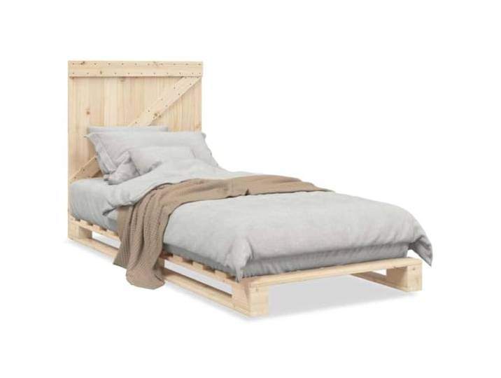 KKgypkn Massivholzbett Kiefer 90x200 cm mit Kopfteil, Robustes Bettgestell aus massivem Kiefernholz, langlebiges Einzelbett mit stabilen Latten für Gute Gewichtsverteilung