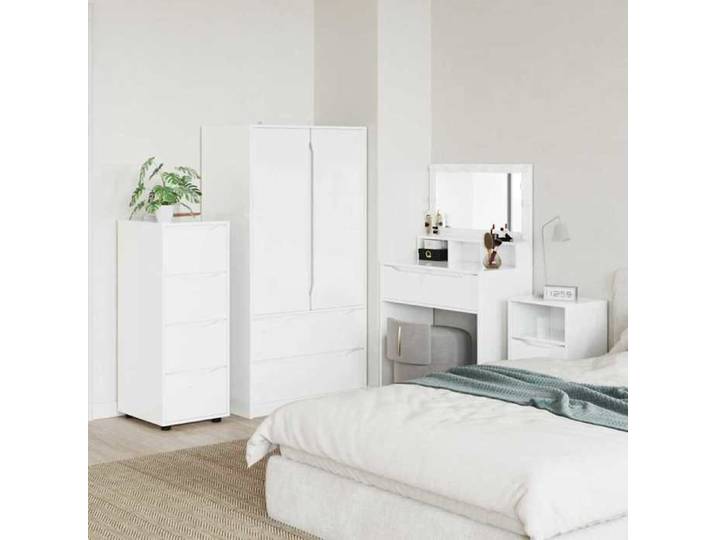 (Vente chaude)Armoire de rangement 1PC - SWEETY - Support/Cabinet de rangement - Dessus robuste - Blanc brillant 40x48x105cm 787266