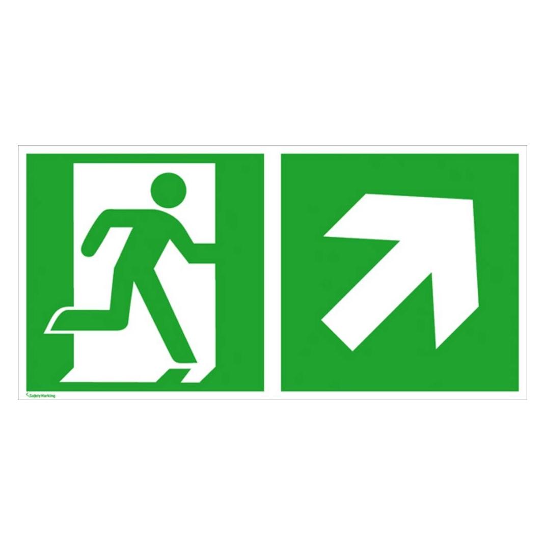 Wolk Fluchtwegschild Folie Notausgang rechts Richtungsangabe (38.3047)