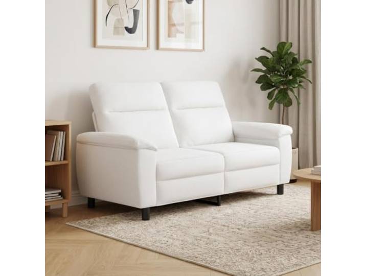 Sofa Weiß 178 x 90 x 95 cm Stoff Metallrahmen,100% Polyesterkissen,Polyesterbezug Armlehnen,einfache Reinigung trockenes Tuch,Wohnzimmer