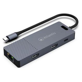 Atlantis Land A04-TC DK48 Portreplikator und Dockingstation für Notebooks Verkabelter USB 3.2 Gen 1 (USB-C) (A04-TC_DK48)