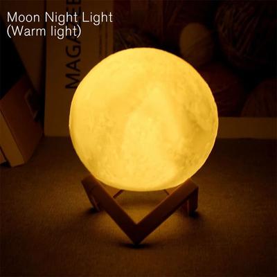 Uplift Essentials Celestial Enchantment LED Moon Lamp With Decorative Stand warm Light