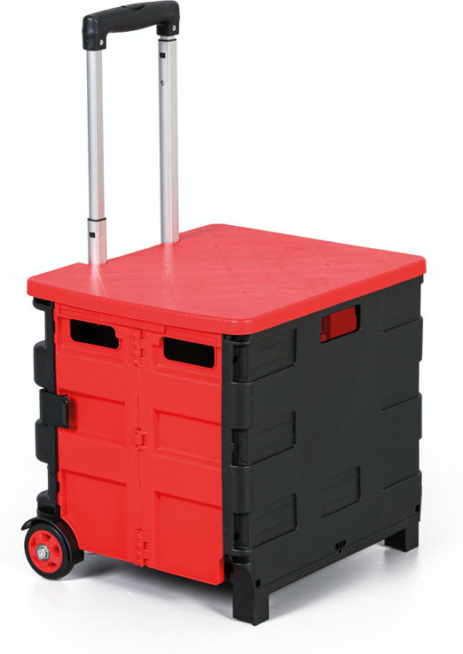 B2B Partner Zusammenklappbarer Einkaufswagen 30L, Tragkraft 30 kg, 2 feste Räder