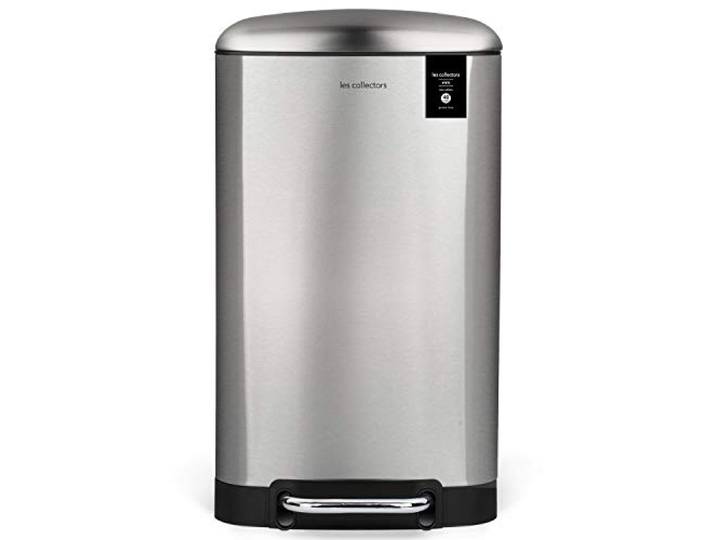 Les Collectors Mülleimer N°875, 40 L, passend für 30–50-Liter-Säcke, Küchen-Tretabfalleimer Edelstahl, Fassungsvermögen, herausnehmbarer Inneneimer, elegantes Design, Silber