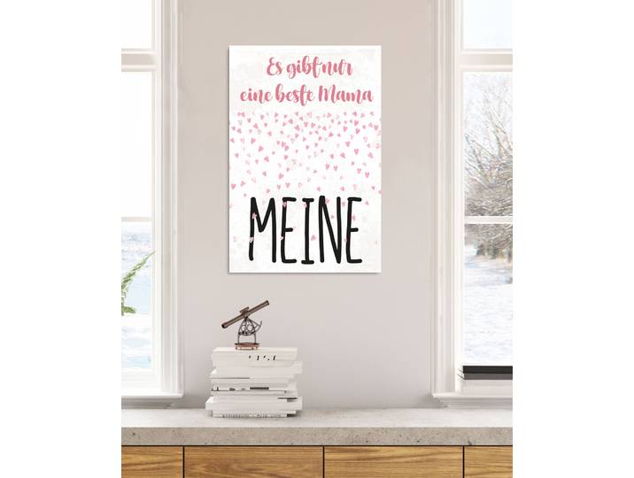 Metallbild QUEENCE Beste Mama , pink (farbe bild(er): pink), B:20cm H:30cm, Metall, Stahl, Bilder, Metallbild, Stahlschilder