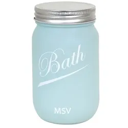 MSV Organizer Wattepadhalter Wattestäbchen Bad Aufbewahrung Glas Behälter Dose Blau