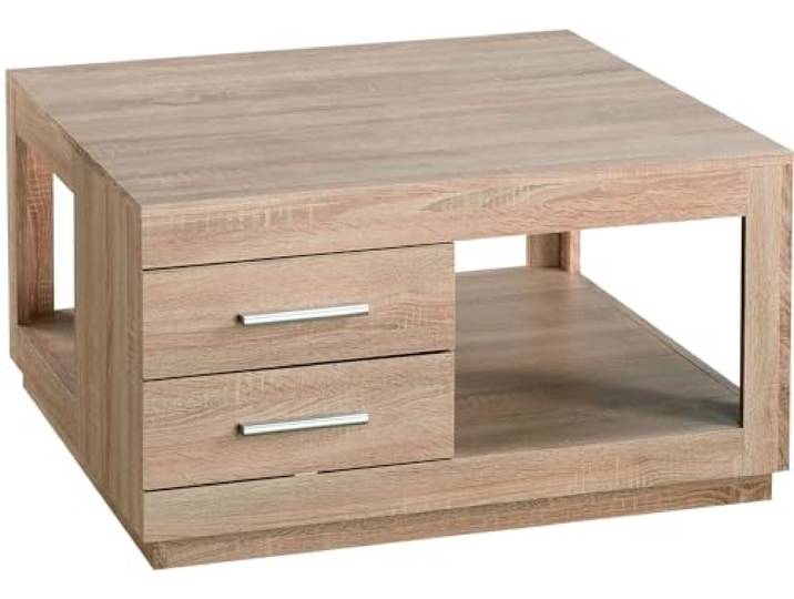 möbelando Couchtisch >Flor< in Sonoma aus Dekor-Folie - 80x45,6x80cm (BxHxT)