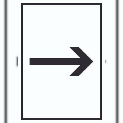 HB-Druck Richtungspfeil rechts Schild hochkant schwarz weiss Pfeil A3 (297x420mm)