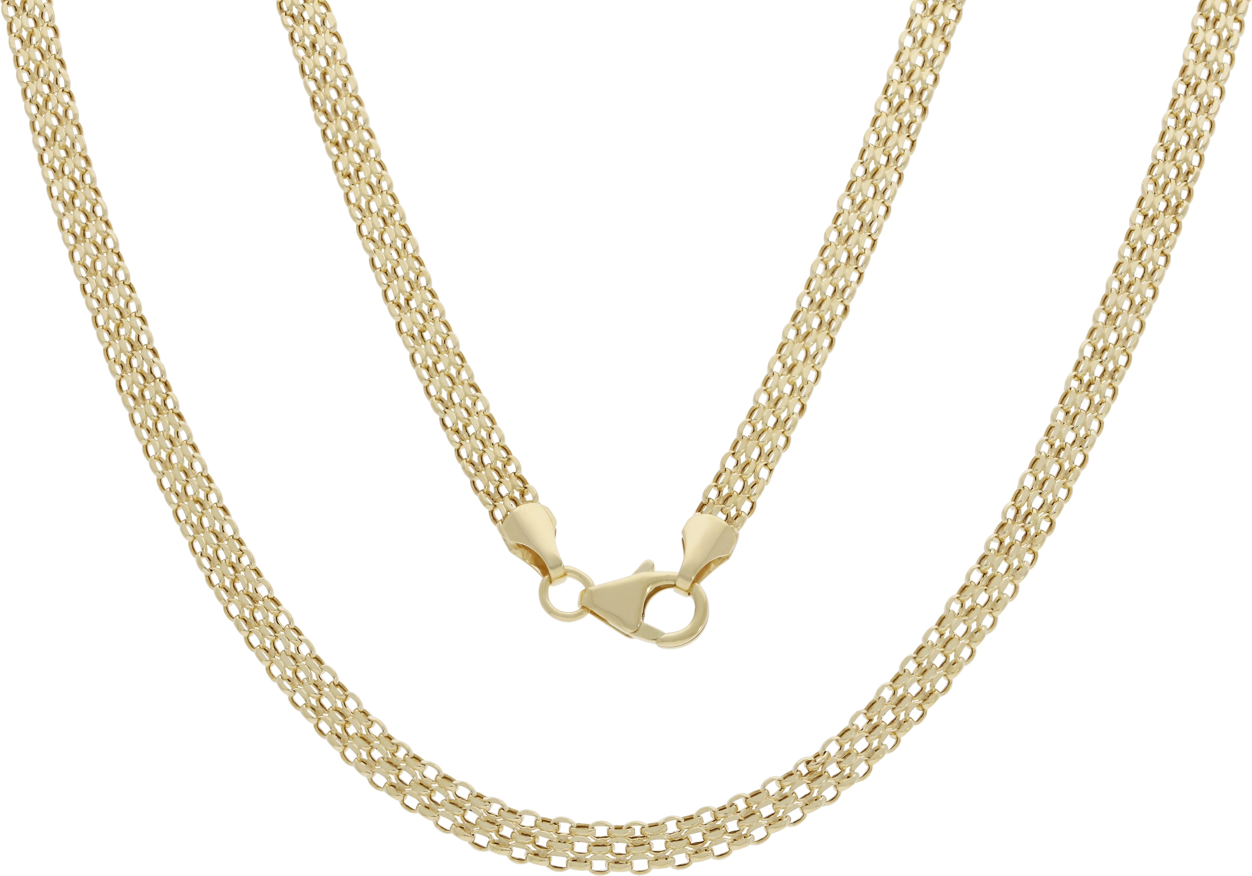 Goldkette FIRETTI "Schmuck Geschenk Gold 585 Halsschmuck Halskette Bismarckkette", gelbgoldfarben, Halsketten, Gelbgold 585, L: 45 B: 4,2mm, Goldkette, B:4,2mm